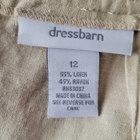 Dressbarn Linen Blend Midi Skirt, Women’s 12, Khaki, Lightweight, Flowy, Boho - Picture 4 of 6